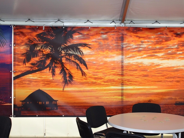 Beach-Party Wanddekoration Dekovorhang  "Sunset" mieten